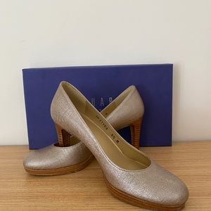 Stuart Weitzman Coated Linen Platform Pump (5.5M)